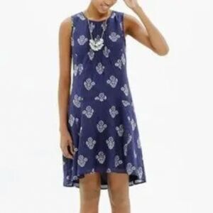 Madewell Navy Skyscape Flowerstamp Shift Dress XS